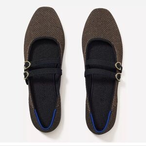 Rothy's Bronzite Double Buckle Mary Jane Flats